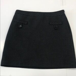 Jacob Houndstooth Mini Skirt | Size 4 | Black & Gray | Wool Blend